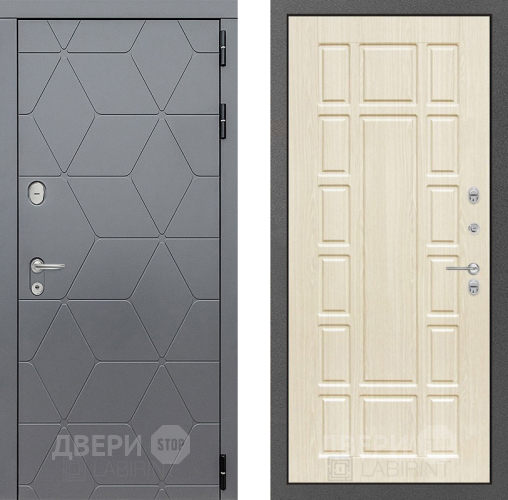 Входная металлическая Дверь Лабиринт (LABIRINT) Cosmo 12 Беленый дуб в Краснознаменске