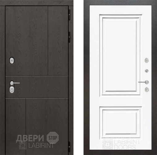 Входная металлическая Дверь Лабиринт (LABIRINT) Urban 26 Белый (RAL-9003) в Краснознаменске
