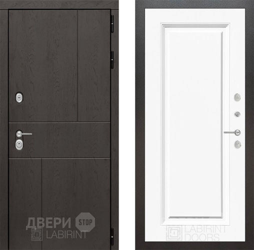 Входная металлическая Дверь Лабиринт (LABIRINT) Urban 27 Белый (RAL-9003) в Краснознаменске