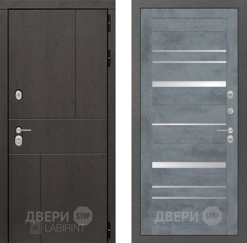Входная металлическая Дверь Лабиринт (LABIRINT) Urban 20 Бетон темный в Краснознаменске