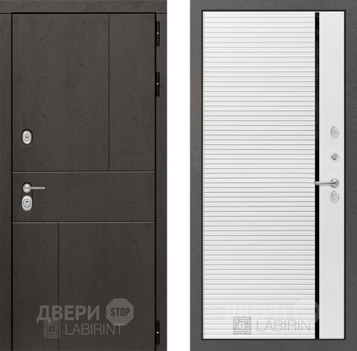 Входная металлическая Дверь Лабиринт (LABIRINT) Urban 22 Белый софт в Краснознаменске