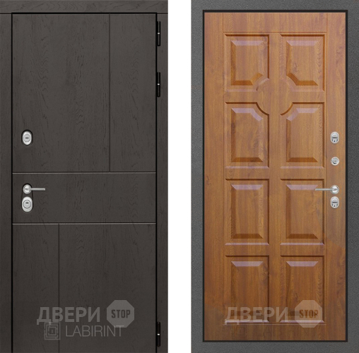 Входная металлическая Дверь Лабиринт (LABIRINT) Urban 17 Дуб золото в Краснознаменске