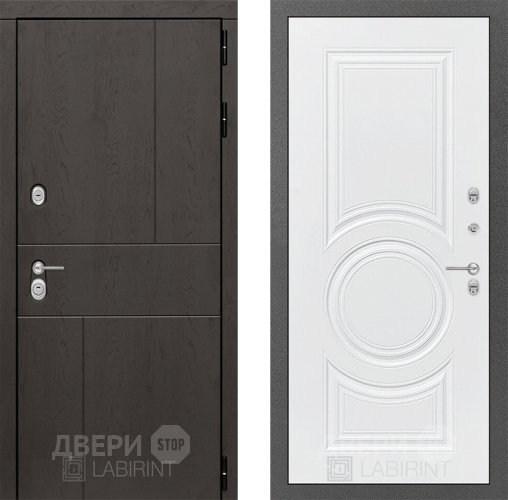 Входная металлическая Дверь Лабиринт (LABIRINT) Urban 23 Белый софт в Краснознаменске