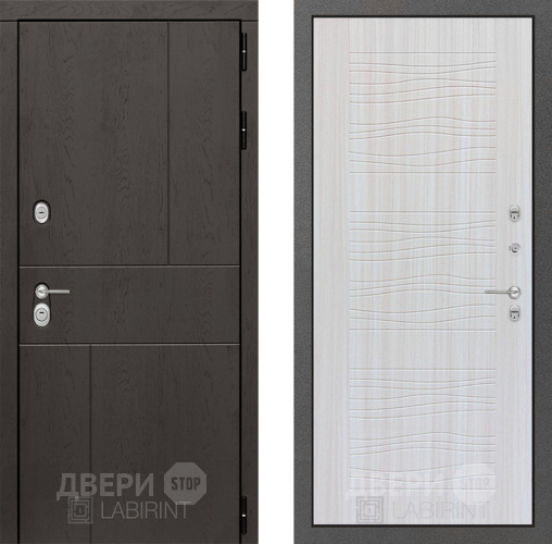 Входная металлическая Дверь Лабиринт (LABIRINT) Urban 06 Сандал белый в Краснознаменске