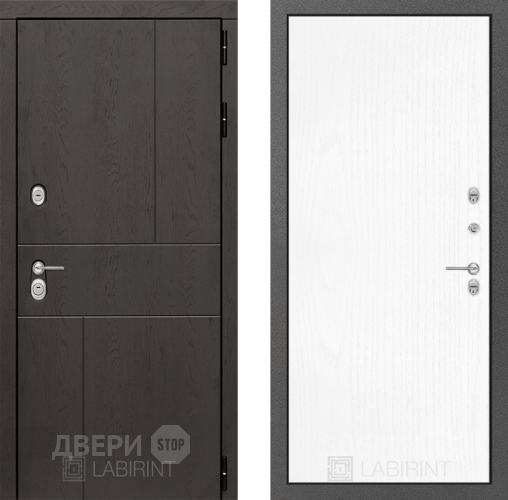 Входная металлическая Дверь Лабиринт (LABIRINT) Urban 07 Белое дерево в Краснознаменске