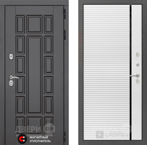 Входная металлическая Дверь Лабиринт (LABIRINT) New York 22 Белый софт в Краснознаменске