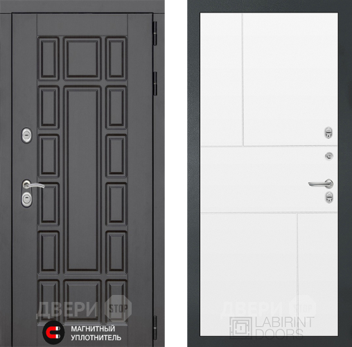 Входная металлическая Дверь Лабиринт (LABIRINT) New York 21 Белый софт в Краснознаменске