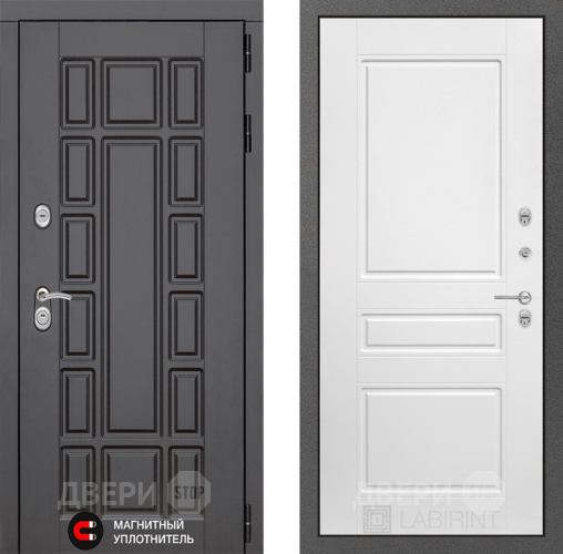Входная металлическая Дверь Лабиринт (LABIRINT) New York 03 Белый софт в Краснознаменске