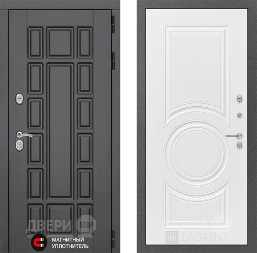 Входная металлическая Дверь Лабиринт (LABIRINT) New York 23 Белый софт в Краснознаменске