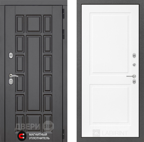 Входная металлическая Дверь Лабиринт (LABIRINT) New York 11 Белый софт в Краснознаменске