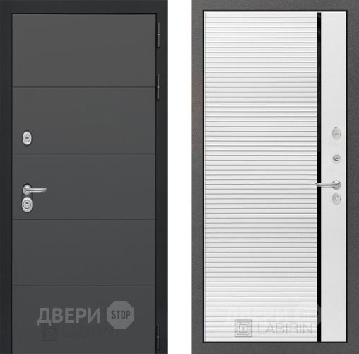 Входная металлическая Дверь Лабиринт (LABIRINT) Art 22 Белый софт в Краснознаменске
