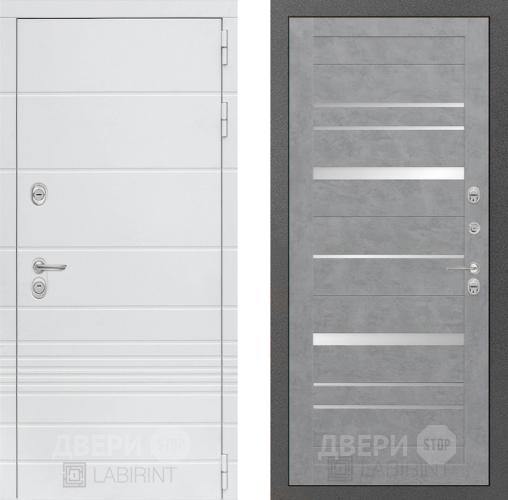 Входная металлическая Дверь Лабиринт (LABIRINT) Трендо 20 Бетон светлый в Краснознаменске