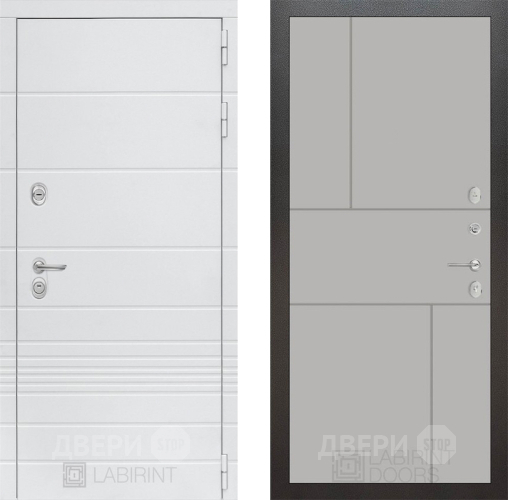 Входная металлическая Дверь Лабиринт (LABIRINT) Трендо 21 Грей софт в Краснознаменске