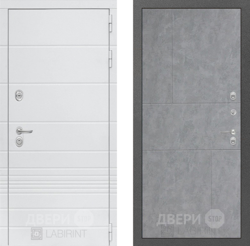 Входная металлическая Дверь Лабиринт (LABIRINT) Трендо 21 Бетон светлый в Краснознаменске