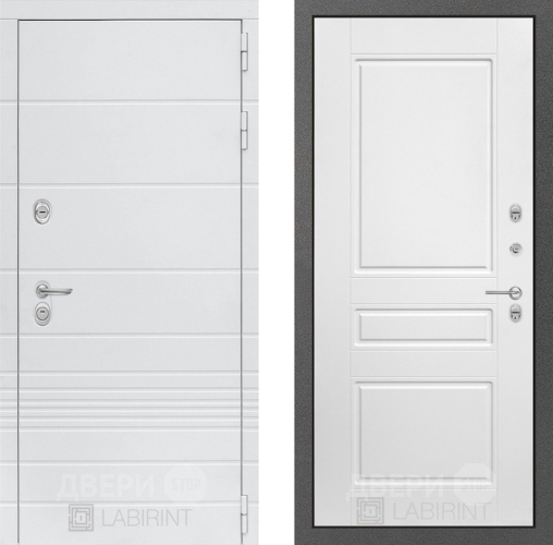 Дверь Лабиринт (LABIRINT) Трендо 03 Белый софт в Краснознаменске