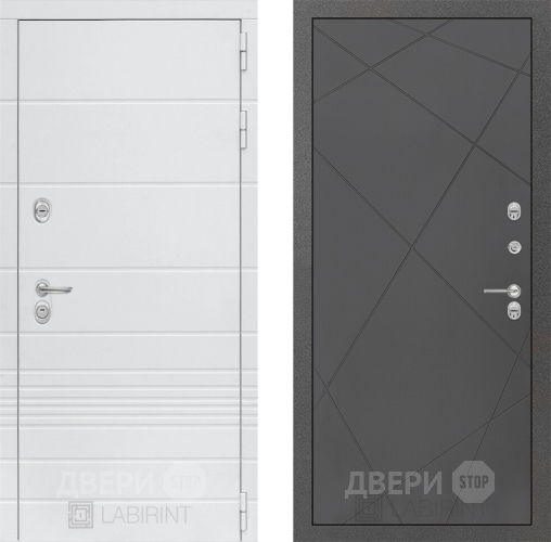 Входная металлическая Дверь Лабиринт (LABIRINT) Трендо 24 Графит софт в Краснознаменске
