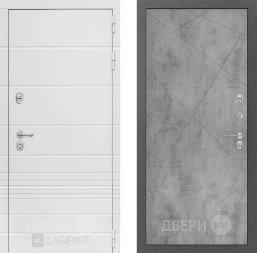 Входная металлическая Дверь Лабиринт (LABIRINT) Трендо 24 Бетон светлый в Краснознаменске