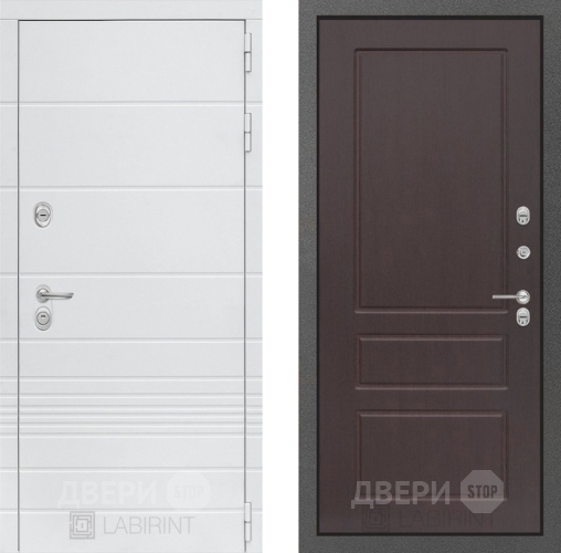 Входная металлическая Дверь Лабиринт (LABIRINT) Трендо 03 Орех премиум в Краснознаменске
