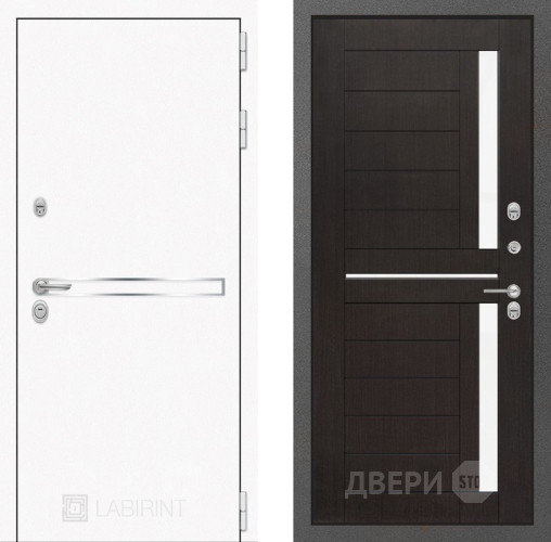 Входная металлическая Дверь Лабиринт (LABIRINT) Лайн White 02 Венге в Краснознаменске