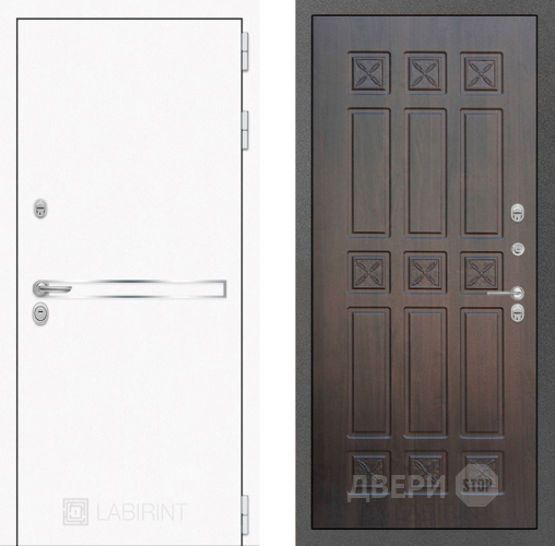Входная металлическая Дверь Лабиринт (LABIRINT) Лайн White 16 VINORIT Алмон 28 в Краснознаменске