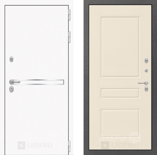 Дверь Лабиринт (LABIRINT) Лайн White 03 Крем софт в Краснознаменске