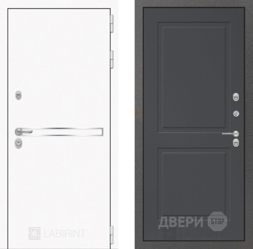 Дверь Лабиринт (LABIRINT) Лайн White 11 Графит софт в Краснознаменске