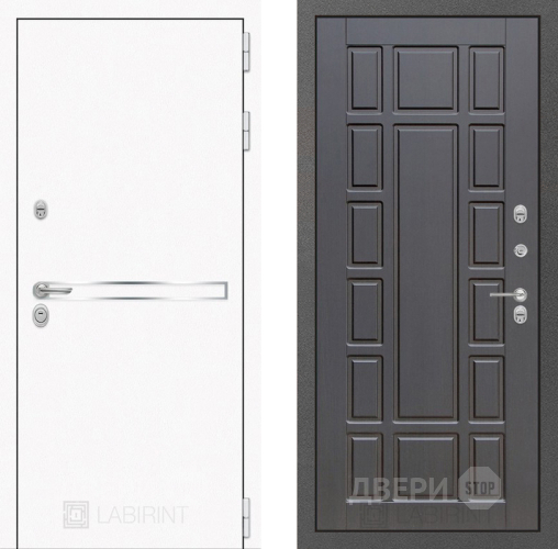 Входная металлическая Дверь Лабиринт (LABIRINT) Лайн White 12 Венге в Краснознаменске