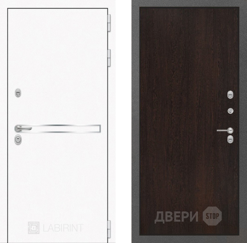Входная металлическая Дверь Лабиринт (LABIRINT) Лайн White 05 Венге в Краснознаменске
