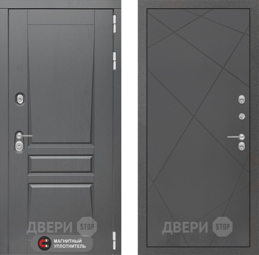 Входная металлическая Дверь Лабиринт (LABIRINT) Платинум 24 Графит софт в Краснознаменске