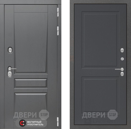 Входная металлическая Дверь Лабиринт (LABIRINT) Платинум 11 Графит софт в Краснознаменске