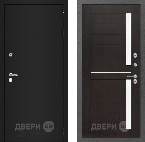 Входная металлическая Дверь Лабиринт (LABIRINT) Classic шагрень черная 02 Венге в Краснознаменске