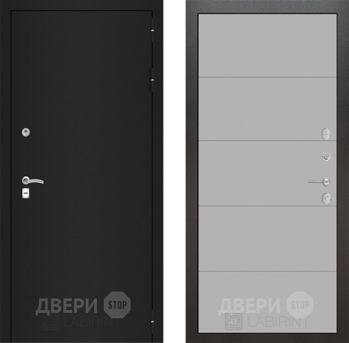 Дверь Лабиринт (LABIRINT) Classic шагрень черная 13 Грей софт в Краснознаменске