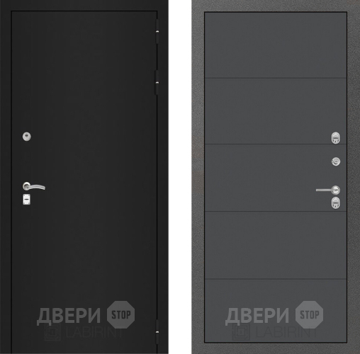 Дверь Лабиринт (LABIRINT) Classic шагрень черная 13 Графит софт в Краснознаменске