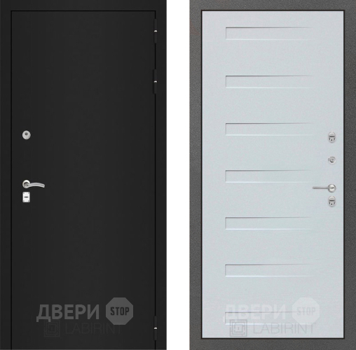 Входная металлическая Дверь Лабиринт (LABIRINT) Classic шагрень черная 14 Дуб кантри белый горизонтальный в Краснознаменске