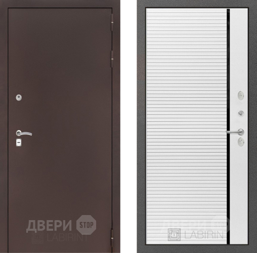 Входная металлическая Дверь Лабиринт (LABIRINT) Classic антик медь 22 Белый софт в Краснознаменске