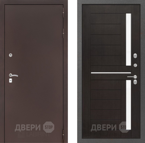 Входная металлическая Дверь Лабиринт (LABIRINT) Classic антик медь 02 Венге в Краснознаменске