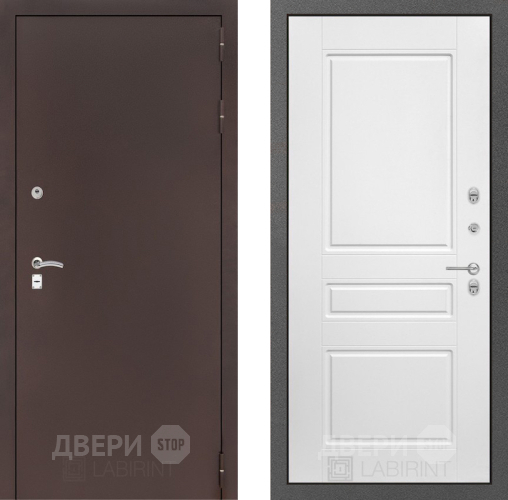 Дверь Лабиринт (LABIRINT) Classic антик медь 03 Белый софт в Краснознаменске