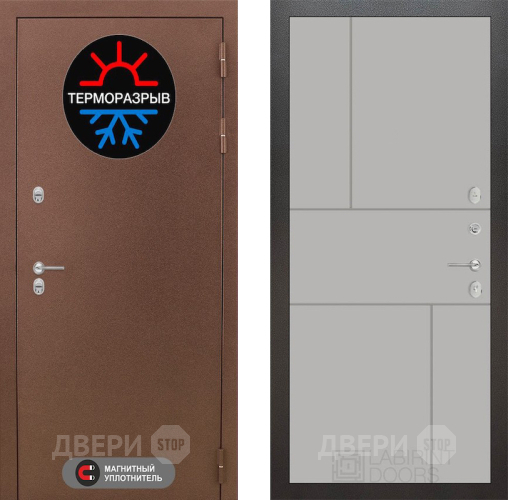 Входная металлическая Дверь Лабиринт (LABIRINT) Термо Магнит 21 Грей софт в Краснознаменске