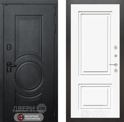 Входная металлическая Дверь Лабиринт (LABIRINT) Гранд 26 Белый (RAL-9003) в Краснознаменске