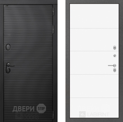 Входная металлическая Дверь Лабиринт (LABIRINT) Вулкано 13 Белый софт в Краснознаменске