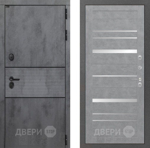 Входная металлическая Дверь Лабиринт (LABIRINT) Инфинити 20 Бетон светлый в Краснознаменске