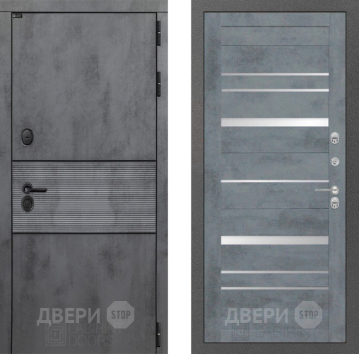 Входная металлическая Дверь Лабиринт (LABIRINT) Инфинити 20 Бетон темный в Краснознаменске