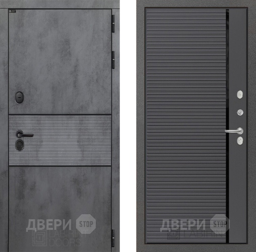Входная металлическая Дверь Лабиринт (LABIRINT) Инфинити 22 Графит софт в Краснознаменске