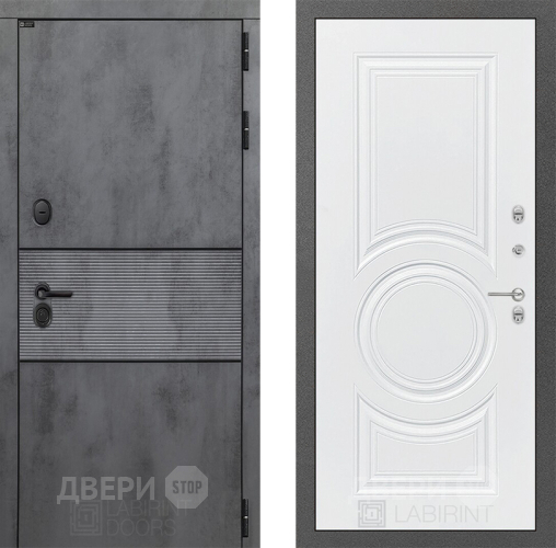 Входная металлическая Дверь Лабиринт (LABIRINT) Инфинити 23 Белый софт в Краснознаменске