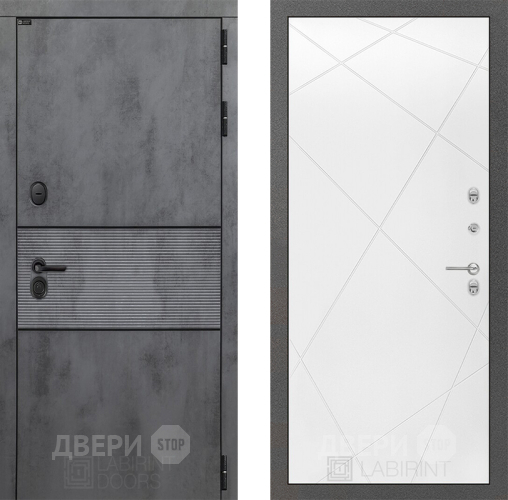 Входная металлическая Дверь Лабиринт (LABIRINT) Инфинити 24 Белый софт в Краснознаменске