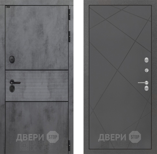 Входная металлическая Дверь Лабиринт (LABIRINT) Инфинити 24 Графит софт в Краснознаменске