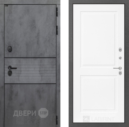 Входная металлическая Дверь Лабиринт (LABIRINT) Инфинити 11 Белый софт в Краснознаменске