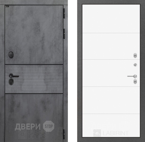Входная металлическая Дверь Лабиринт (LABIRINT) Инфинити 13 Белый софт в Краснознаменске