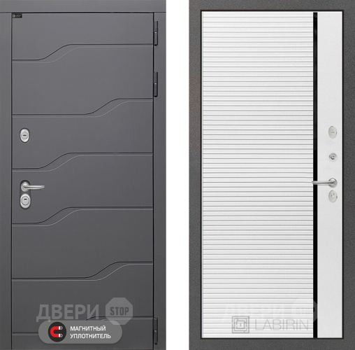 Входная металлическая Дверь Лабиринт (LABIRINT) Ривер 22 Белый софт в Краснознаменске