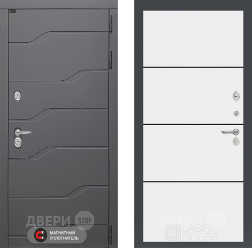 Дверь Лабиринт (LABIRINT) Ривер 25 Белый софт в Краснознаменске